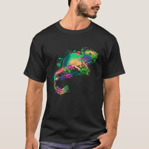 Tie Dye Chameleon Colourful Lizard T-Shirt