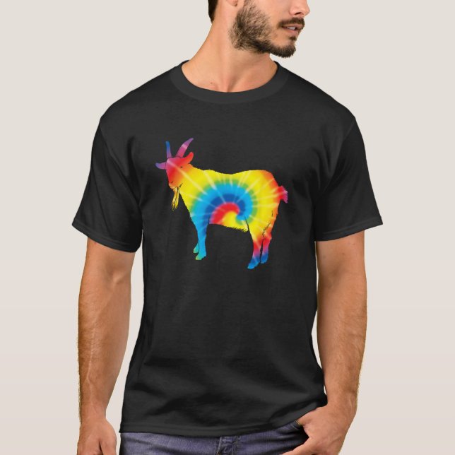 Tie Dye Chamois Rainbow Print Animal Hippie Peace  T-Shirt (Front)