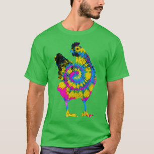 Tie Dye Chicken Retro 60s 70s Hippie Poultry Farme T-Shirt