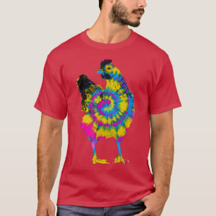 Tie Dye Chicken Retro 60s 70s Hippie Poultry Farme T-Shirt