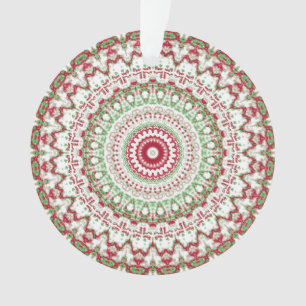 Tie Dye Christmas Mandala Ornament