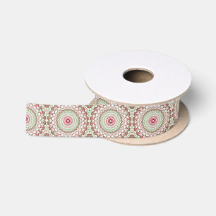 Tie Dye Christmas Mandala Satin Ribbon