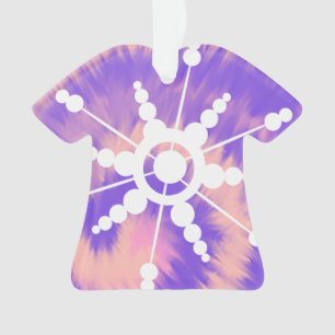 Tie Dye Christmas Retro Groovy Ornament