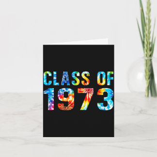 Tie dye class of 1973 73 reunion high school card