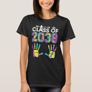 Tie Dye Class Of 2038 Kindergarten Handprint Grow  T-Shirt