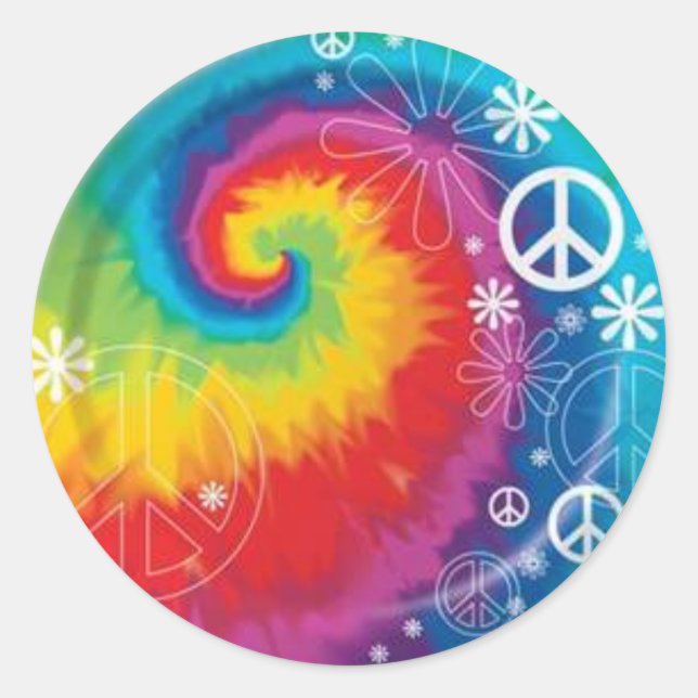 tie dye classic round sticker (Front)