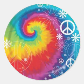 tie dye classic round sticker