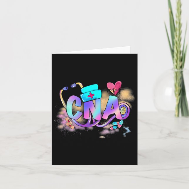 Tie Dye Cna Cute Nurse Day Cna Rn Nurse Week Gifts Card (Front)