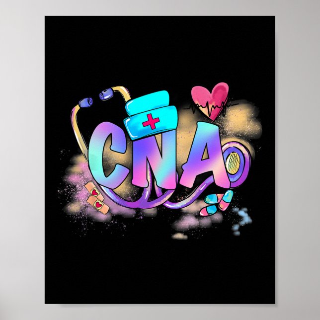 Tie Dye Cna Cute Nurse Day Cna Rn Nurse Week Gifts Poster (Front)