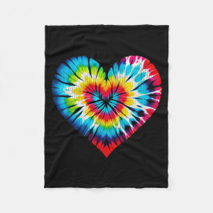 Tie Dye Colorful Valentines Hearts Day Men Women K Fleece Blanket
