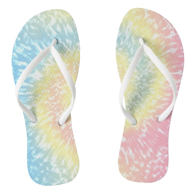 Tie Dye Colourful Batik Hippy Style Flip Flops (Footbed)