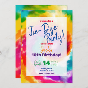 Tie-Dye Colourful Fun Birthday Invitation