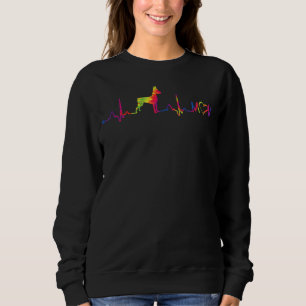Tie Dye Colourful Miniature Pinscher Heartbeat Ekg Sweatshirt