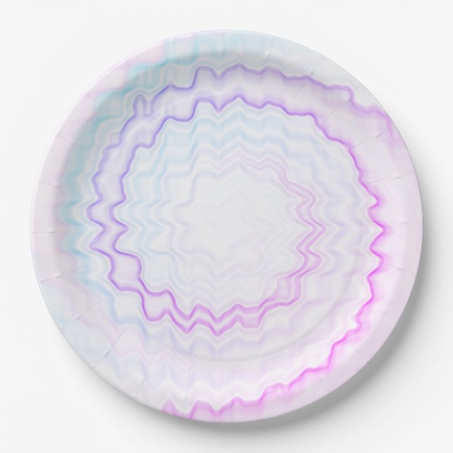 Tie dye Colourful swirl funky retro party Paper Plate (Front)