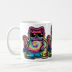 Tie-Dye Cool Cat Coffee Mug