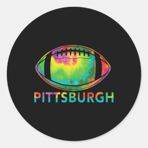 Tie Dye Cool Football Design Apparel Pittsburgh Classic Round Sticker