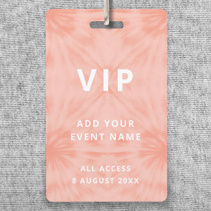 Tie Dye   Coral Pink Event Festival Concert VIP ID Badge