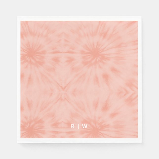 Tie Dye | Coral Pink Modern Pastel Napkin (Front)