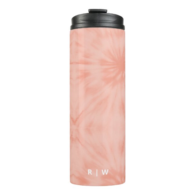 Tie Dye | Coral Pink Modern Pastel Thermal Tumbler (Front)