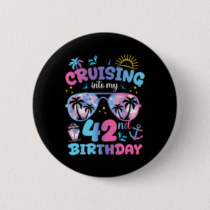 Tie Dye Cruising Into My 42nd Birthday Sungles Tri 6 Cm Round Badge