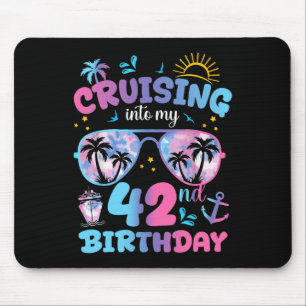 Tie Dye Cruising Into My 42nd Birthday Sungles Tri Mouse Mat