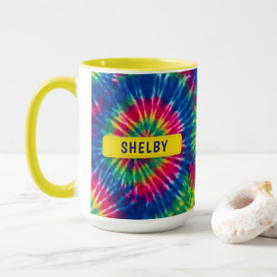 Tie-Dye Custom Name Colourful Gift Mug