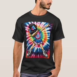 Tie Dye Cute Dabbing Cheerleader Dance Cheerleadin T-Shirt