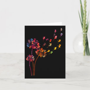Tie Dye Dandelion Cats Flower Colourful Pet Cat Card