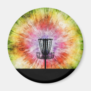 Tie Dye Disc Golf Basket Magnet