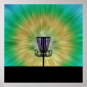 Tie Dye Disc Golf Basket Poster