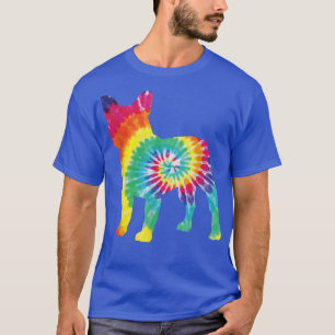 Tie Dye Dog Hippie French Bulldog Retro Puppy T-Shirt