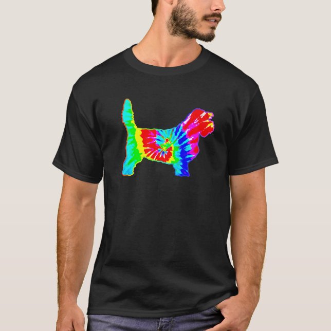 Tie Dye Dog Hippie Petit Basset Griffon Vendeen PB T-Shirt (Front)