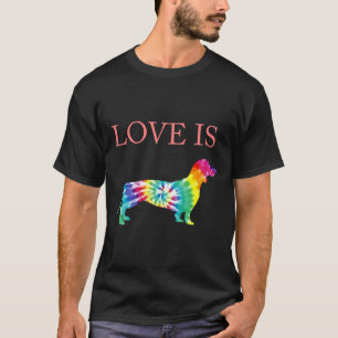 Tie Dye Dog Mom Hippie Dachshund Love Is T-Shirt