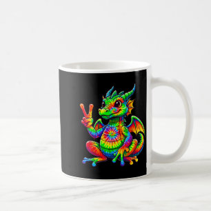 Tie-dye Dragon Peace Sign Hipe  Coffee Mug