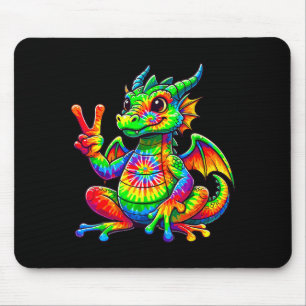 Tie-dye Dragon Peace Sign Hipe Mouse Mat