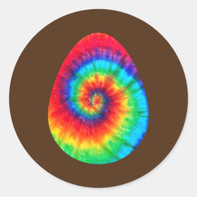 Tie Dye Easter Eggs Basket Bunny Happy Easter Day Classic Round Sticker (Front)