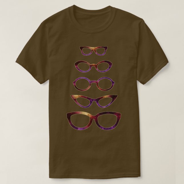 Tie Dye Eyeglasses In Various Shapes 1 T-Shirt (Design Front)