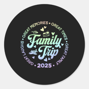 Tie Dye Family Trip Vacation 2025 Matching Family Classic Round Sticker