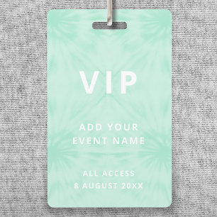 Tie Dye   Festival Concert Mint Green VIP Event ID Badge