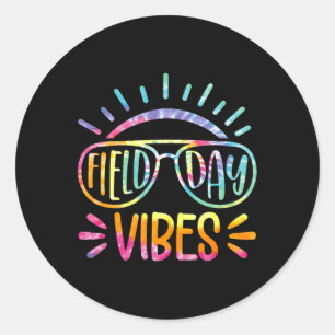 Tie Dye Field Day Vibes Last Day Of School Field D Classic Round Sticker