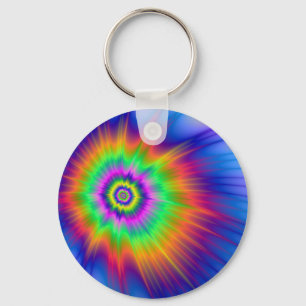 Tie Dye Fireball Key Ring