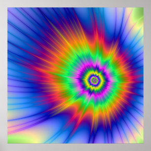 Tie Dye Fireball Poster