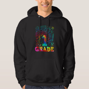 Tie Dye First Grade Typography Back To School 2 Hoodie