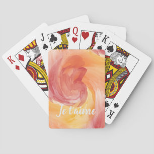 Tie-Dye Flame Red Orange Painterly Love Watercolor Playing Cards