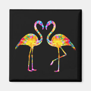 TIE DYE FLAMINGO MAGNET