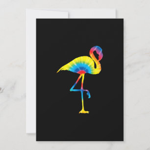 Tie Dye Flamingo Rainbow Print Bird Animal Hippie Holiday Card