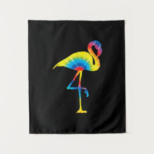 Tie Dye Flamingo Rainbow Print Bird Animal Hippie Tapestry