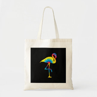 Tie Dye Flamingo Rainbow Print Bird Animal Hippie Tote Bag