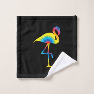 Tie Dye Flamingo Rainbow Print Bird Animal Hippie Wash Cloth