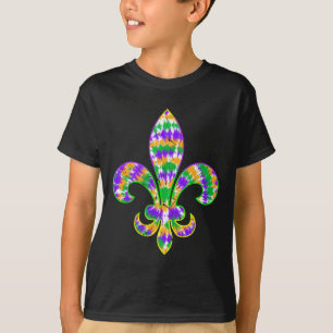 Tie Dye Fleur De Lis Mardi Gras Carnival Symbol Ne T-Shirt